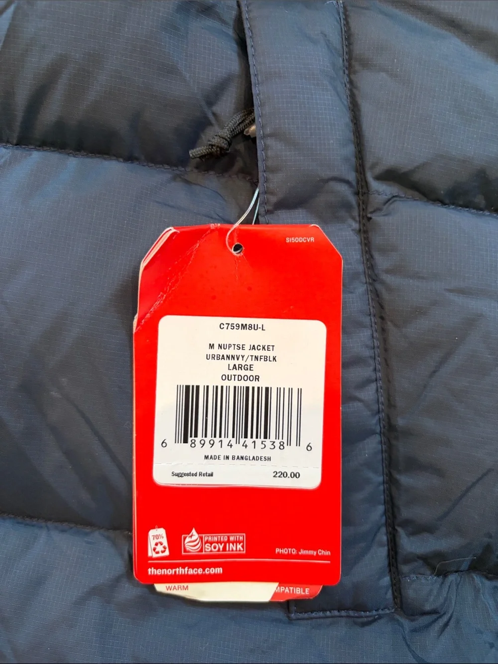 The North Face Men's Black and Navy Puffer Jacket